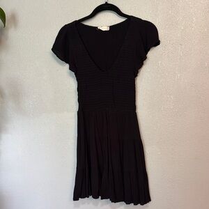 Altar'd State Black Flutter Sleeve Mini Dress